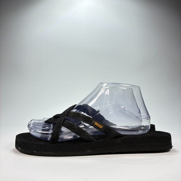 Teva Olowahu Black Thong Sandals Slip On Comfort Flip Flops 6840 Women’s Size 9 - Picture 4 of 9